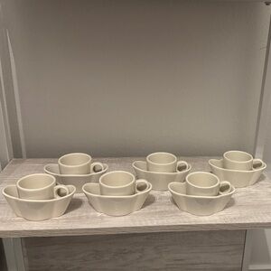 Vintage HLC USA Set of Six Ice Cream Boels and Cappuccino Teacups